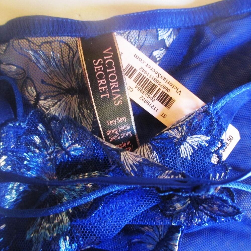 VICTORIA SECRET Very Sexy Strappy Cheeky Panty Embroidered Butterfly M L XL $39 - Picture 8 of 9